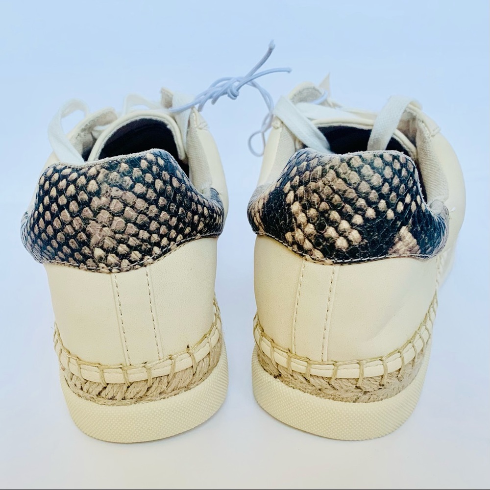SNEAKERS Sz 8.5 Espadrille Boho Wicker Look Cream - Picture 5 of 15